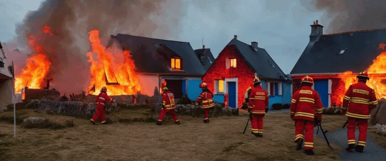 Un incendie ravive le village de Kergrim à Carnac : 55 sapeurs-pompiers mobilisés pour maîtriser la situation
